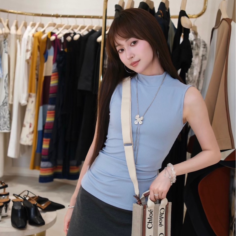 Chloe’ 蔻依 Woody North South 亞麻帆布皮革飾邊直立手提/斜背包(咖啡色)-3