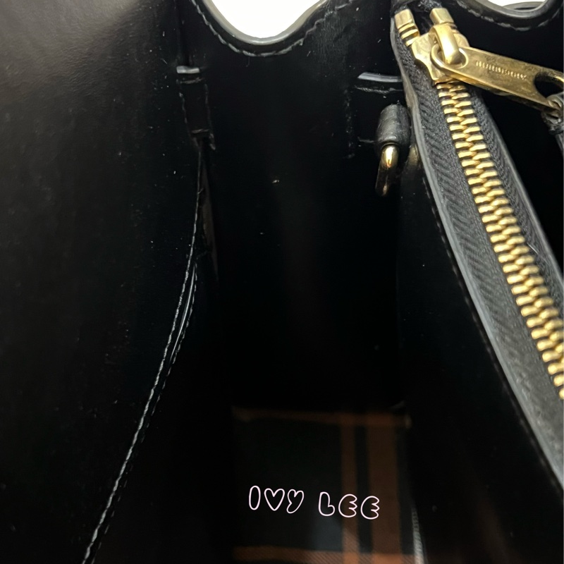 Burberry 綠色帆布皮革雙提手格紋手提包 斜背包 肩背包 棕色 黑色 8035823 正品 二手精品-10