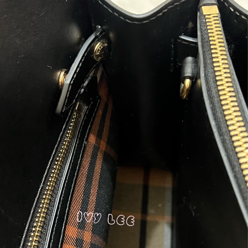 Burberry 綠色帆布皮革雙提手格紋手提包 斜背包 肩背包 棕色 黑色 8035823 正品 二手精品-13