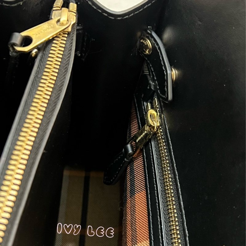 Burberry 綠色帆布皮革雙提手格紋手提包 斜背包 肩背包 棕色 黑色 8035823 正品 二手精品-14