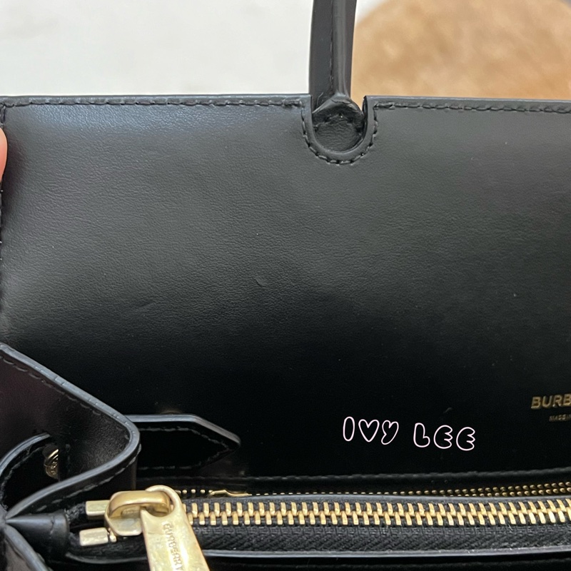 Burberry 綠色帆布皮革雙提手格紋手提包 斜背包 肩背包 棕色 黑色 8035823 正品 二手精品-19