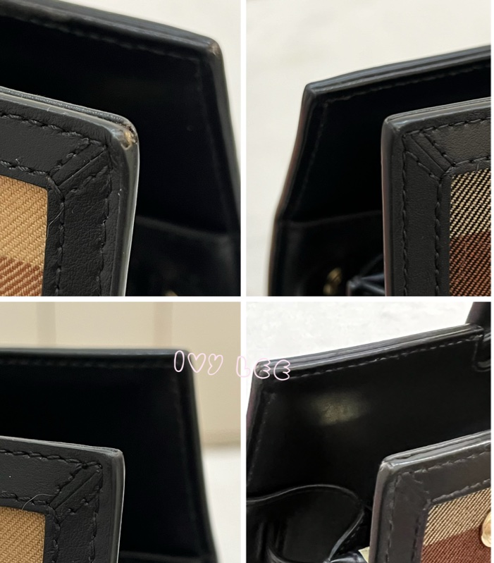 Burberry 綠色帆布皮革雙提手格紋手提包 斜背包 肩背包 棕色 黑色 8035823 正品 二手精品-26