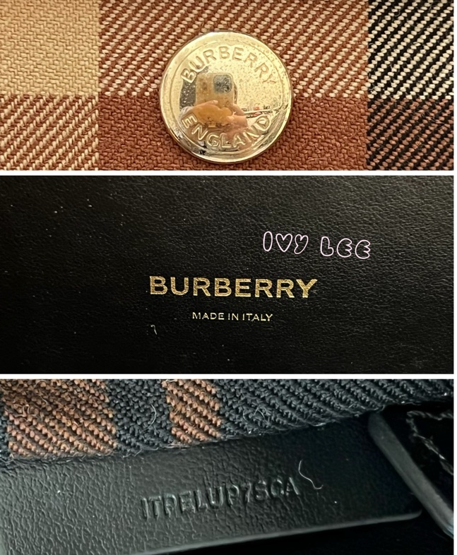 Burberry 綠色帆布皮革雙提手格紋手提包 斜背包 肩背包 棕色 黑色 8035823 正品 二手精品-29