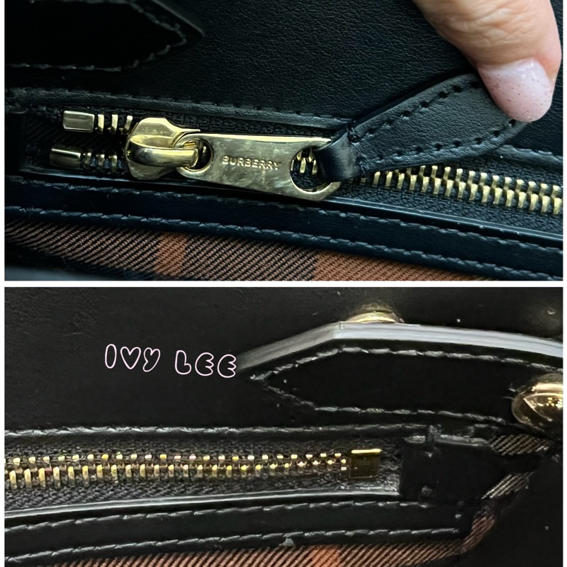 Burberry 綠色帆布皮革雙提手格紋手提包 斜背包 肩背包 棕色 黑色 8035823 正品 二手精品-31