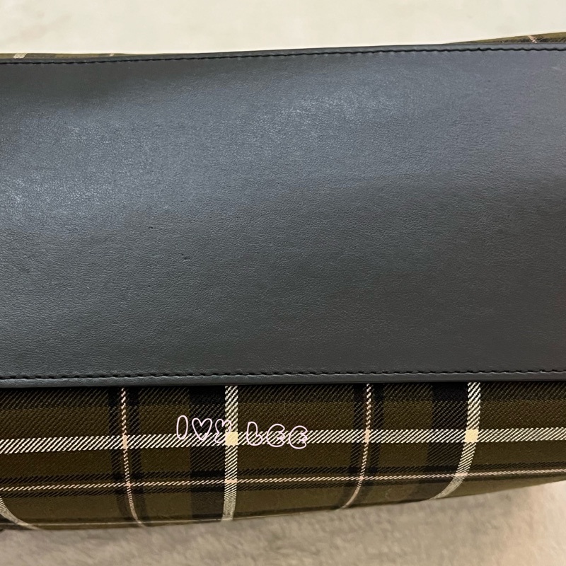 Burberry 綠色帆布皮革雙提手格紋手提包 斜背包 肩背包 棕色 黑色 8035823 正品 二手精品-36