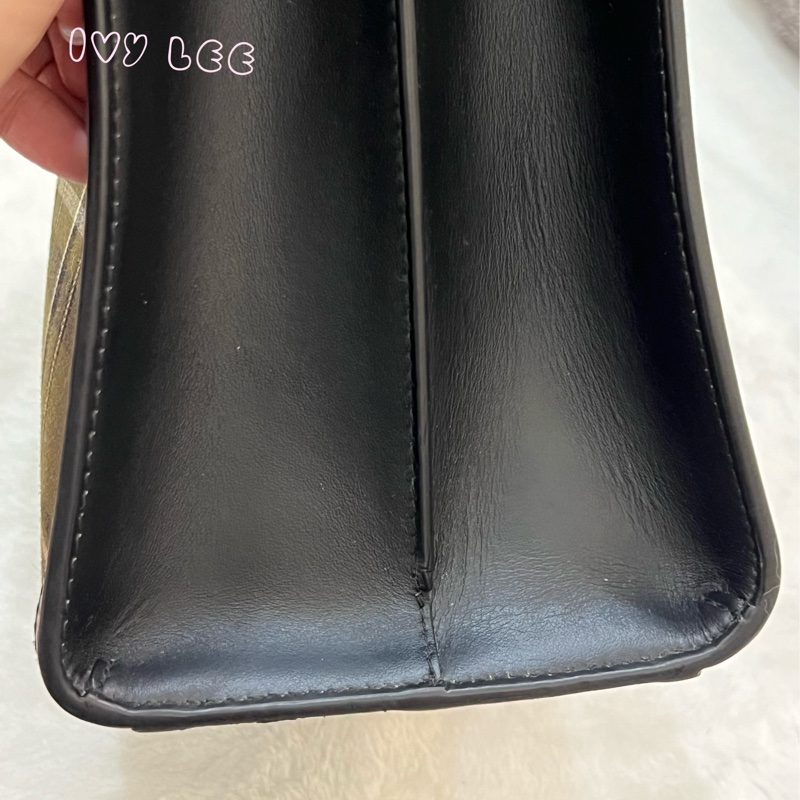 Burberry 綠色帆布皮革雙提手格紋手提包 斜背包 肩背包 棕色 黑色 8035823 正品 二手精品-38