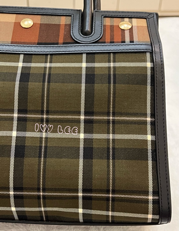 Burberry 綠色帆布皮革雙提手格紋手提包 斜背包 肩背包 棕色 黑色 8035823 正品 二手精品-41