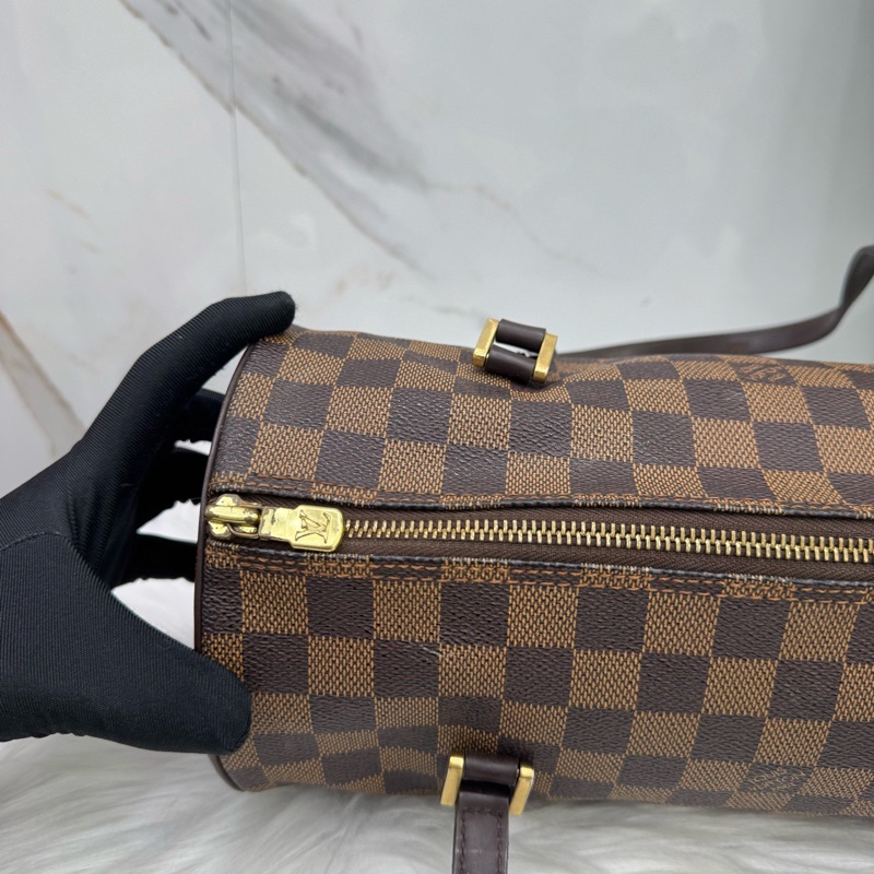 LV路易威登/Louis Vuitton棋盤格巴比龍帶子代圓筒子母包-9