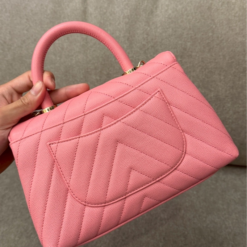 香奈兒粉色coco handle-4