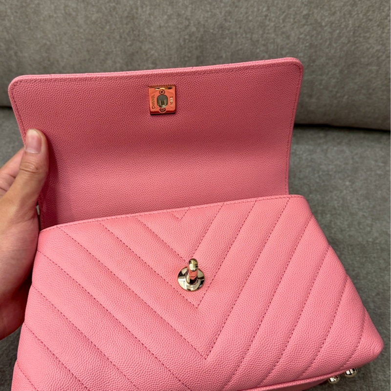 香奈兒粉色coco handle-7