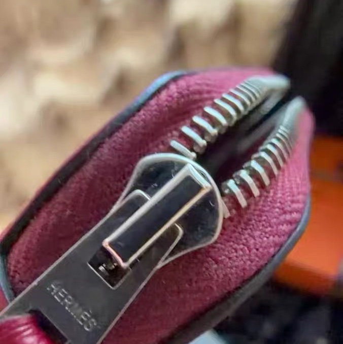 【近新閒置品】Hermes長款錢包愛馬仕Azap石榴紅X刻長款錢包長夾護照-7