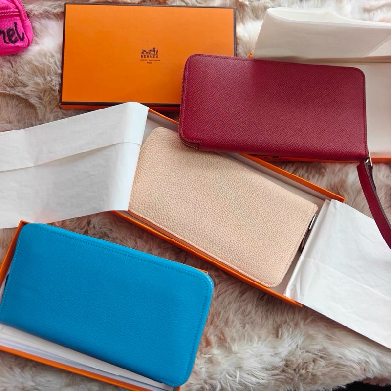 【近新閒置品】Hermes長款錢包愛馬仕Azap石榴紅X刻長款錢包長夾護照-9