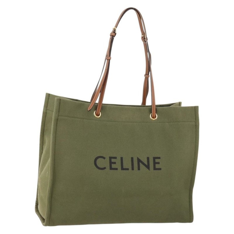 【日本直送】CELINE 帆布托特包 綠色金色 Auth fm5192M-0