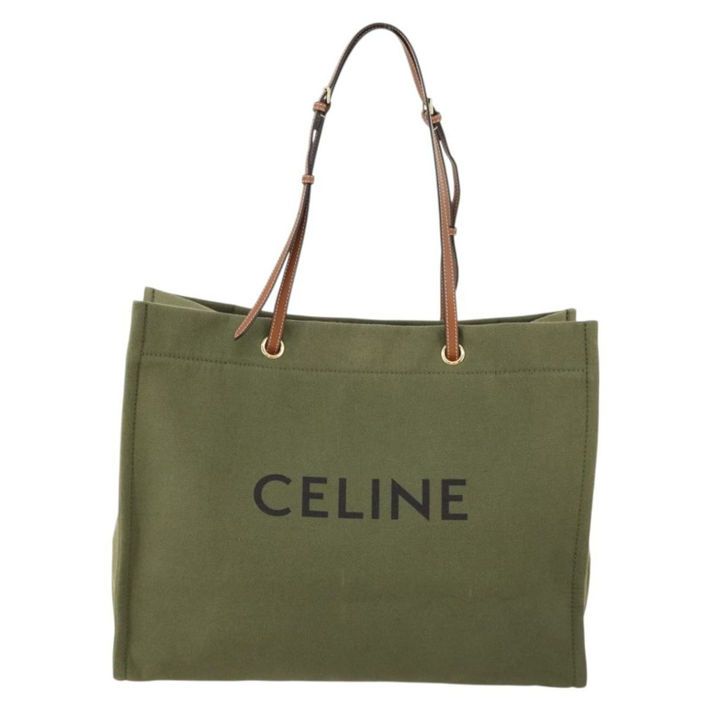 【日本直送】CELINE 帆布托特包 綠色金色 Auth fm5192M-1