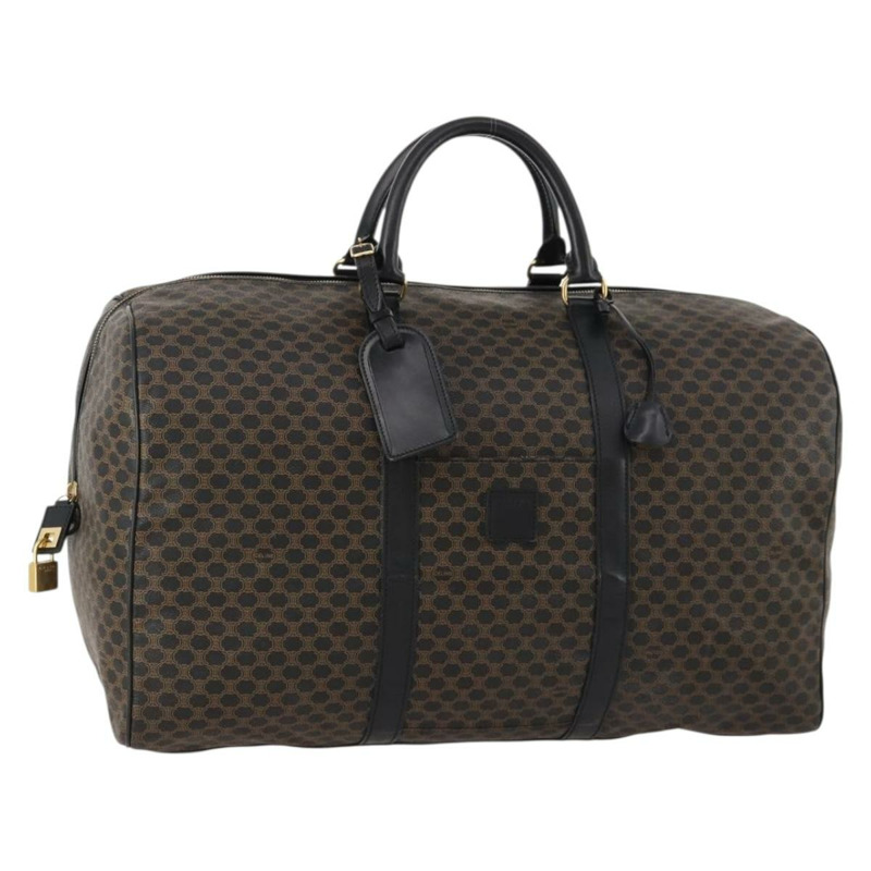 【日本直送】CELINE Macadam帆布波士頓包 PVC皮革 黑色金色 Auth mr2048A-0