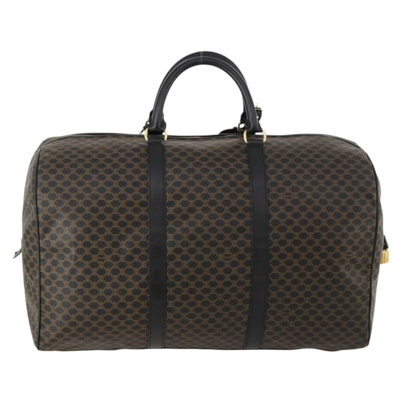 【日本直送】CELINE Macadam帆布波士頓包 PVC皮革 黑色金色 Auth mr2048A-2