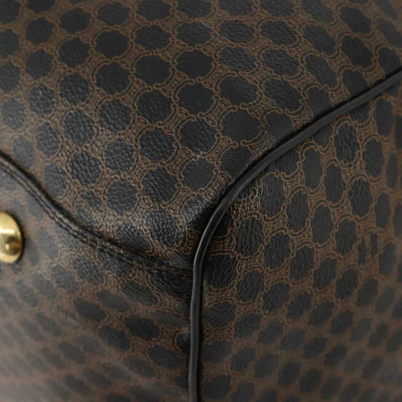 【日本直送】CELINE Macadam帆布波士頓包 PVC皮革 黑色金色 Auth mr2048A-11