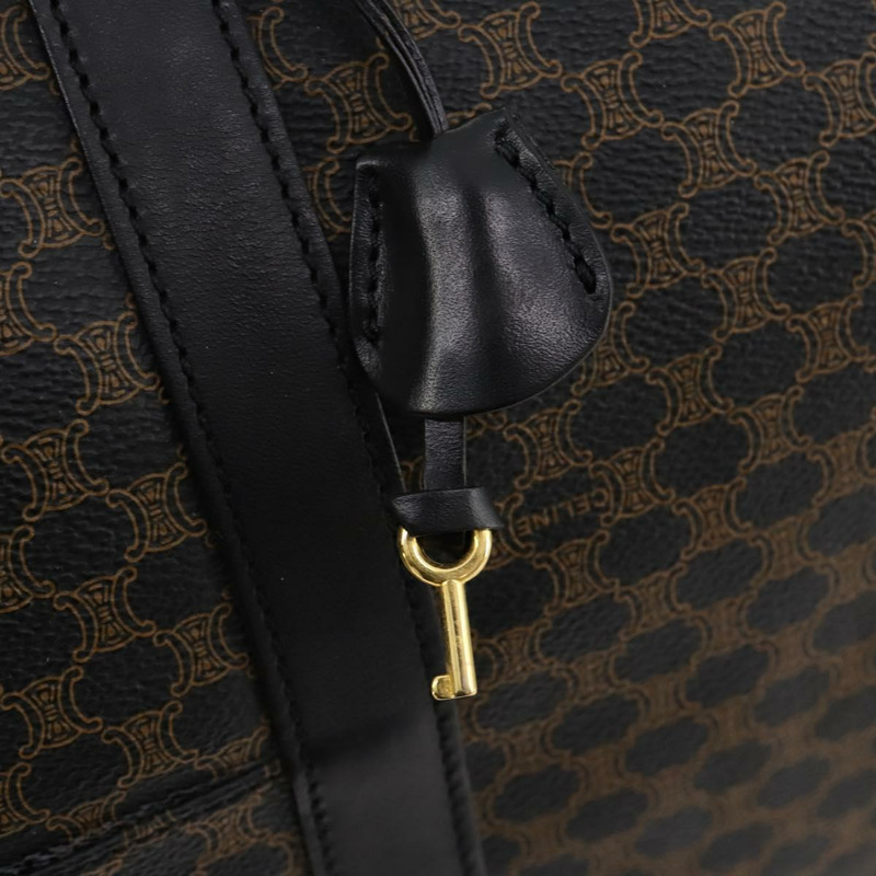 【日本直送】CELINE Macadam帆布波士頓包 PVC皮革 黑色金色 Auth mr2048A-13