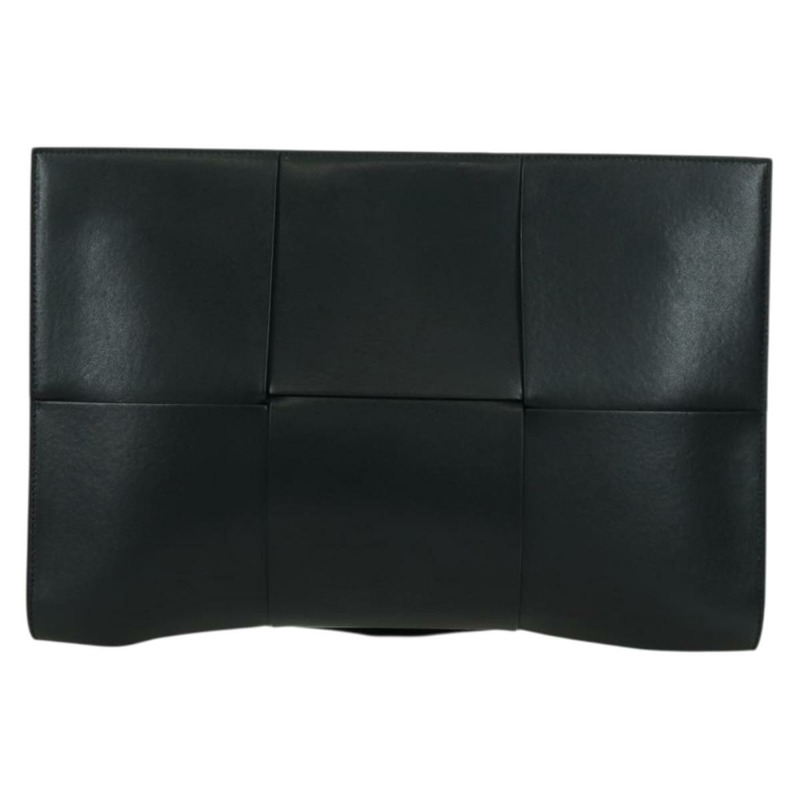 【日本直送】BOTTEGA VENETA MAXI INTRECCIATO 手拿包 皮革 黑色 銀色 正品 BSZ216M-1