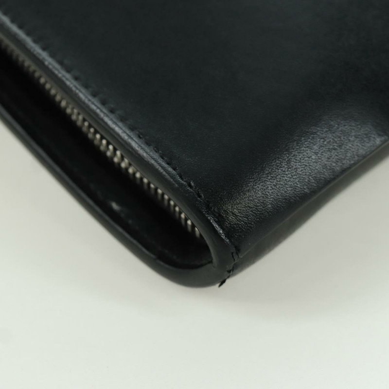 【日本直送】BOTTEGA VENETA MAXI INTRECCIATO 手拿包 皮革 黑色 銀色 正品 BSZ216M-7