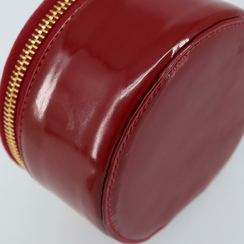 【日本直送】香奈兒 COCO 標誌珠寶盒 漆皮 紅色金色 CC Auth LNZ684V-8