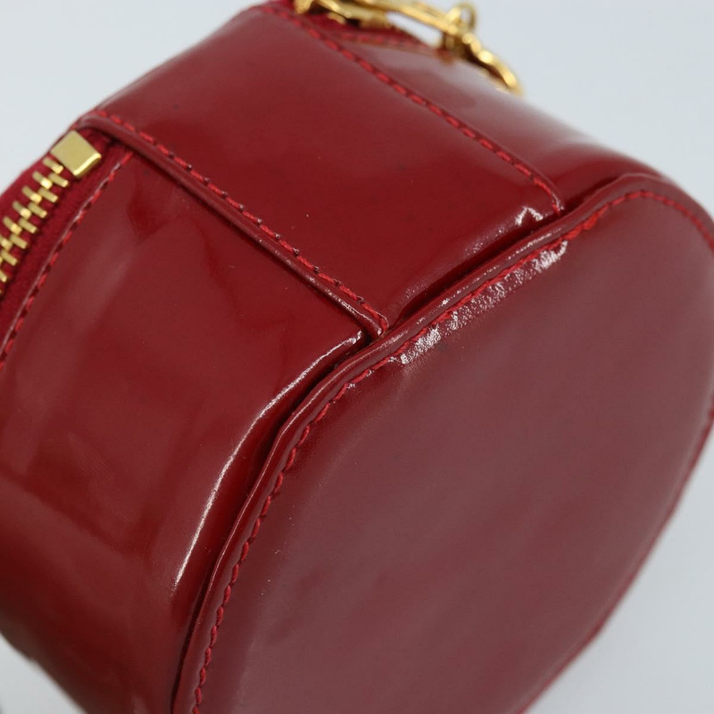 【日本直送】香奈兒 COCO 標誌珠寶盒 漆皮 紅色金色 CC Auth LNZ684V-10