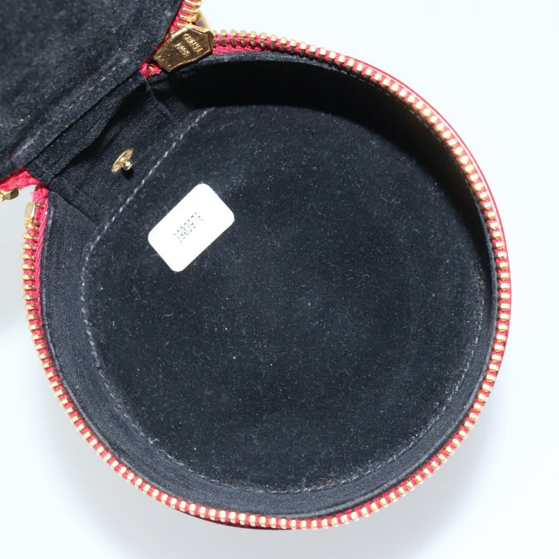 【日本直送】香奈兒 COCO 標誌珠寶盒 漆皮 紅色金色 CC Auth LNZ684V-13