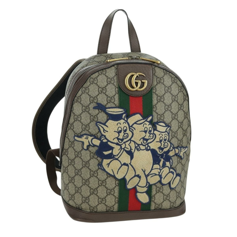 【日本直送】GUCCI GUCCI x Disney GG Supreme Web Sherry Line PVC 米色 552884 Auth LNZ826M-0