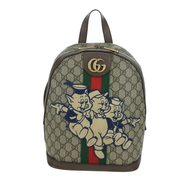 【日本直送】GUCCI GUCCI x Disney GG Supreme Web Sherry Line PVC 米色 552884 Auth LNZ826M-1