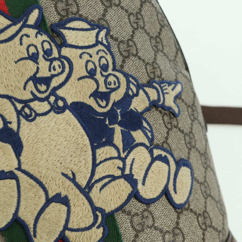 【日本直送】GUCCI GUCCI x Disney GG Supreme Web Sherry Line PVC 米色 552884 Auth LNZ826M-18