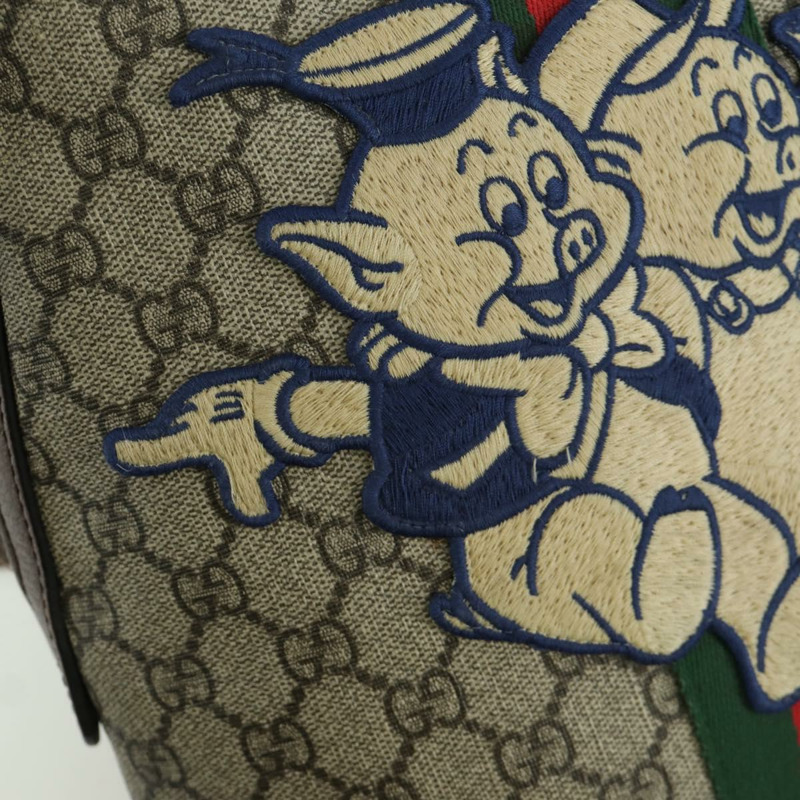 【日本直送】GUCCI GUCCI x Disney GG Supreme Web Sherry Line PVC 米色 552884 Auth LNZ826M-19