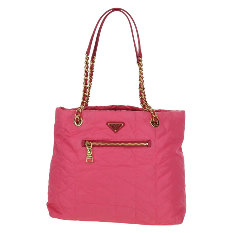 【日本直送】PRADA 鏈條托特包 尼龍 金粉色 正品 am10964V-1