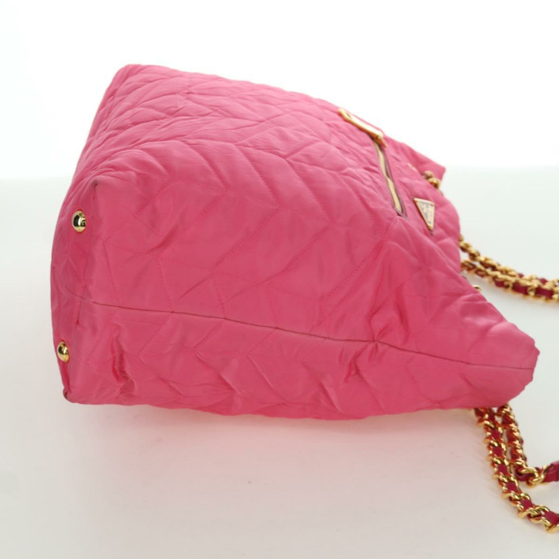 【日本直送】PRADA 鏈條托特包 尼龍 金粉色 正品 am10964V-4