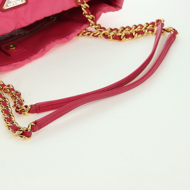 【日本直送】PRADA 鏈條托特包 尼龍 金粉色 正品 am10964V-6