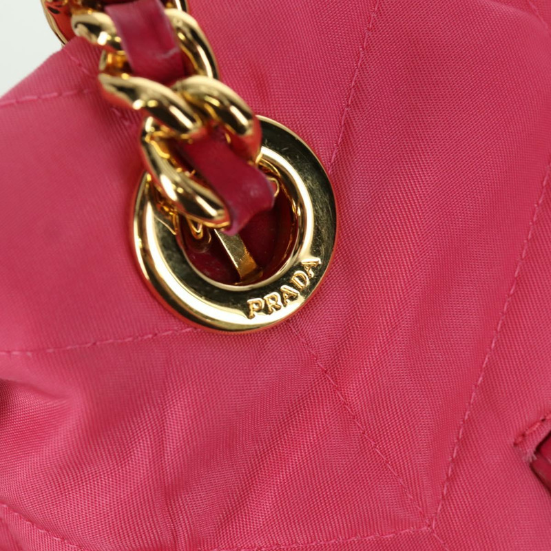 【日本直送】PRADA 鏈條托特包 尼龍 金粉色 正品 am10964V-14
