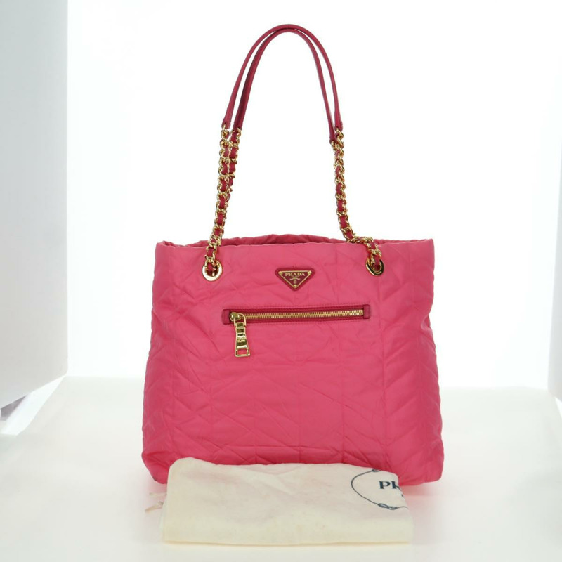 【日本直送】PRADA 鏈條托特包 尼龍 金粉色 正品 am10964V-26