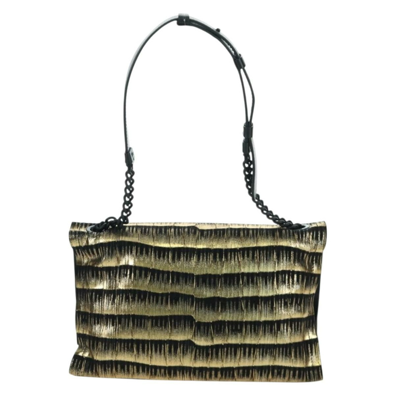 【日本直送】Salvatore Ferragamo Vala 鏈條單肩包 皮革 黑色 金色 正品 am11001V-2