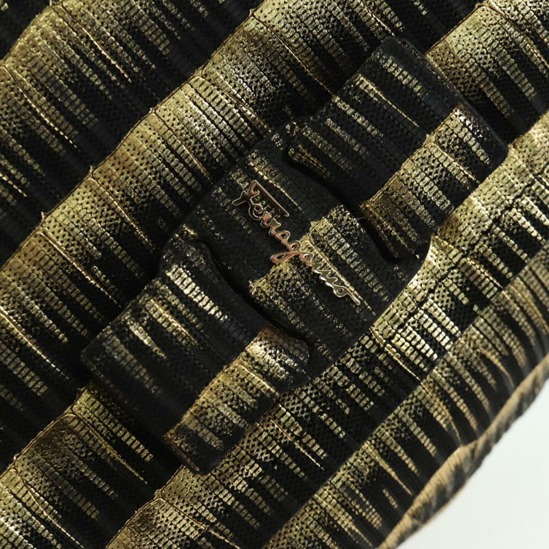 【日本直送】Salvatore Ferragamo Vala 鏈條單肩包 皮革 黑色 金色 正品 am11001V-13