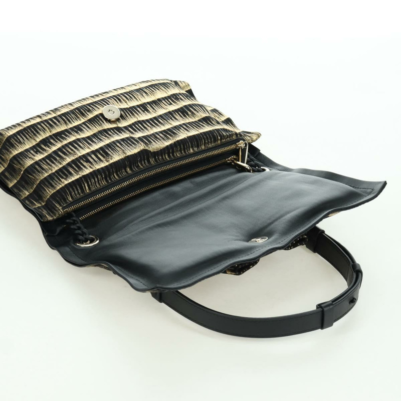 【日本直送】Salvatore Ferragamo Vala 鏈條單肩包 皮革 黑色 金色 正品 am11001V-14