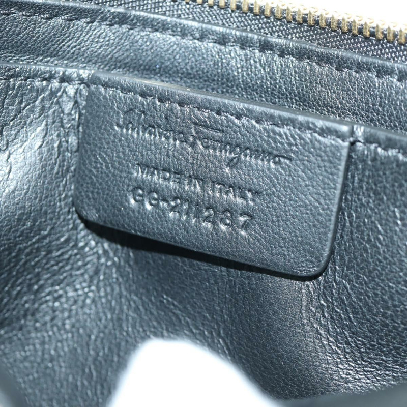 【日本直送】Salvatore Ferragamo Vala 鏈條單肩包 皮革 黑色 金色 正品 am11001V-22