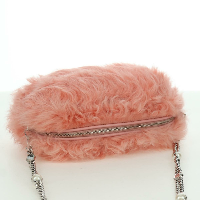 【日本直送】Miu Miu 鏈條單肩包 粉紅銀色毛絨款 正品 ARZ527M-5