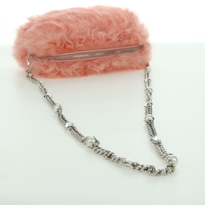 【日本直送】Miu Miu 鏈條單肩包 粉紅銀色毛絨款 正品 ARZ527M-6