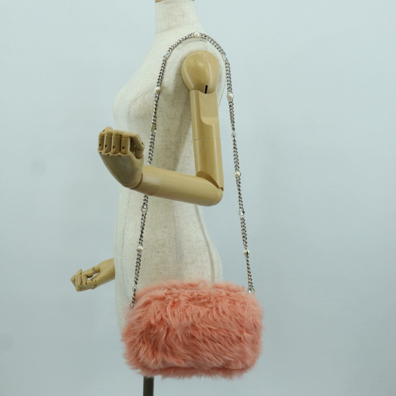 【日本直送】Miu Miu 鏈條單肩包 粉紅銀色毛絨款 正品 ARZ527M-23