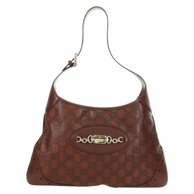 【日本直送】GUCCI GG帆布Guccissima單肩包 皮革 棕色 金色 145778 正品 ARZ576SAV-1