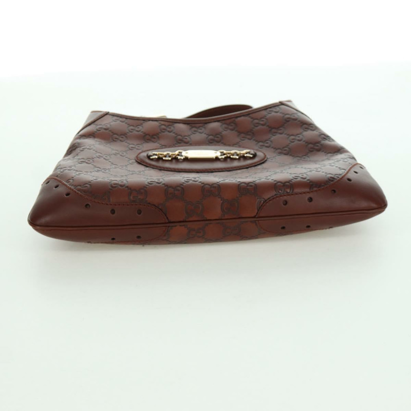 【日本直送】GUCCI GG帆布Guccissima單肩包 皮革 棕色 金色 145778 正品 ARZ576SAV-9