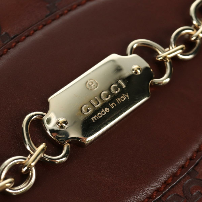 【日本直送】GUCCI GG帆布Guccissima單肩包 皮革 棕色 金色 145778 正品 ARZ576SAV-14