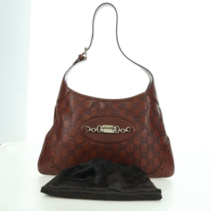 【日本直送】GUCCI GG帆布Guccissima單肩包 皮革 棕色 金色 145778 正品 ARZ576SAV-23