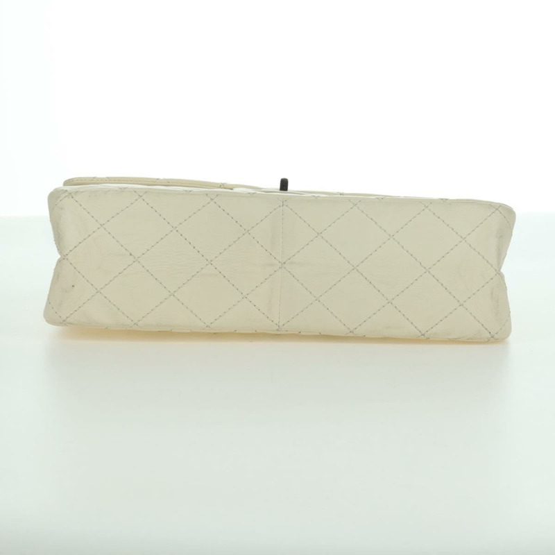 【日本直送】香奈兒 Matelasse 2.55 雙蓋鏈條包 白色皮革 CC Auth ARZ713V-9