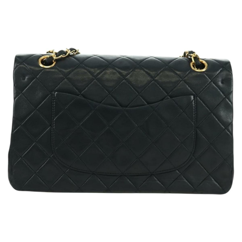 【日本直送】香奈兒 Matelasse 25 雙蓋鏈條包 羊皮 金色 黑色 CC Auth ARZ719SAV-2