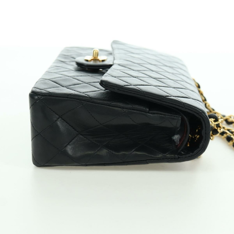 【日本直送】香奈兒 Matelasse 25 雙蓋鏈條包 羊皮 金色 黑色 CC Auth ARZ719SAV-4